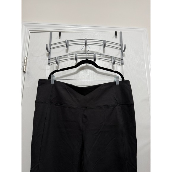 MTA Sport Womens Black Activewear Leggings Plus Size 2X Zipper Pocket Athleisure - Picture 4 of 12